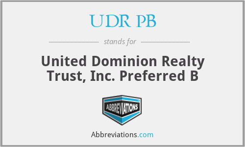UDR PB - United Dominion Realty Trust, Inc. Preferred B